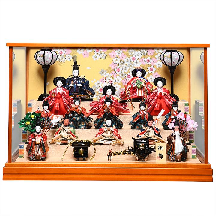 ひなケース 十五人芥子親王柳金襴衣装：伏見屋監修 : 人形の伏見屋