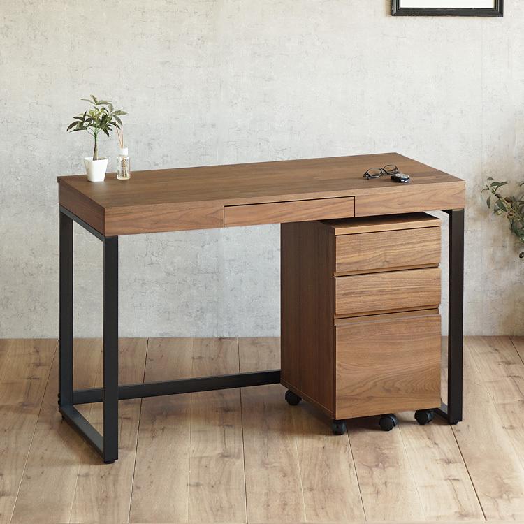 パソコンデスク 幅120cm 奥行60cm 木製 引き出し付き 収納付き ワーク