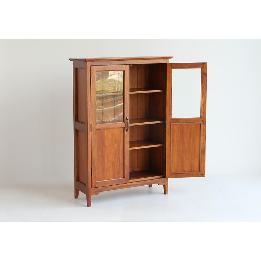 ICHIBA（市場） キャビネット 棚 天然木 マホガニー アンティーク風