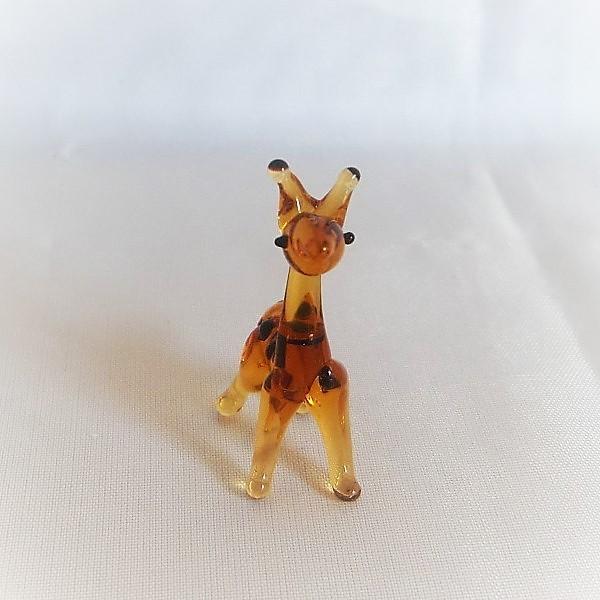 ガラス細工 動物 きりん インテリア雑貨 ミニチュア 置物【キリン