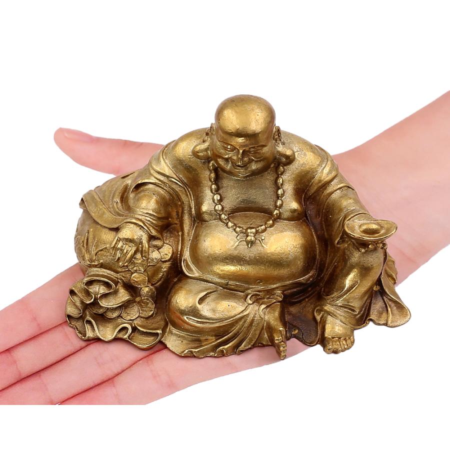 置物 開運 布袋様 2024年開運 福 布袋さん ほていさま 渋め 金色 真鍮