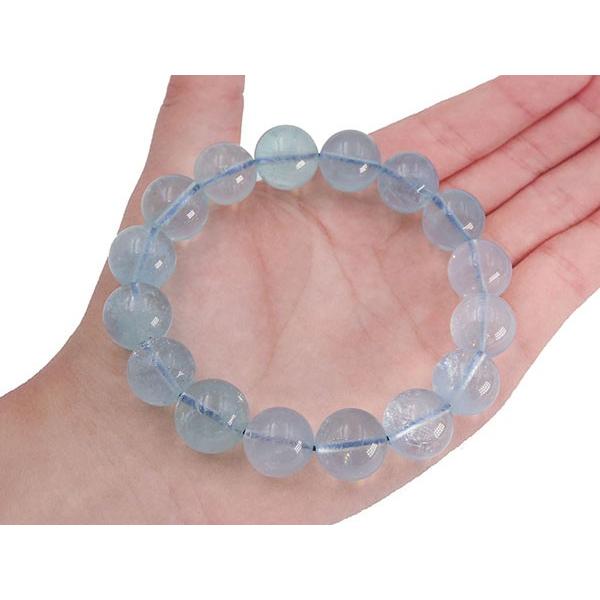 高品質 1点もの 】 アクアマリン ブレスレット 大玉 13mm 14mm 玉