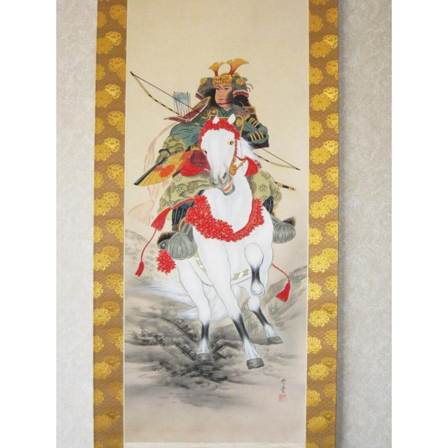 掛け軸 掛軸 武者(白馬) 森 雪堂 (真作・新品) : 掛け軸の専門店 香遊