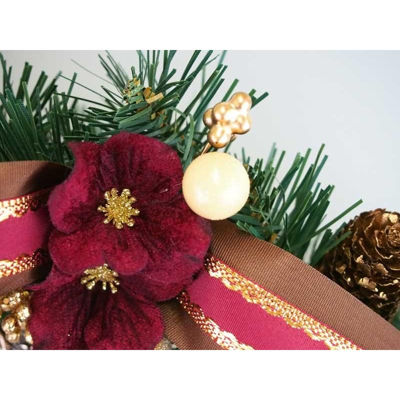 クリスマスリース 40cm チョコブラウン 玄関 おしゃれ 北欧 手作り