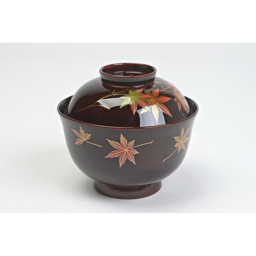 勝雲作 輪島塗 紅葉蒔絵 秋 吸物椀 五客 平野優雅堂 極上本堅地製造
