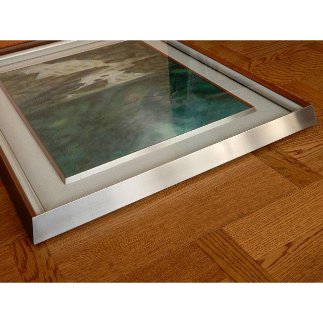 澤野文臣 、【愁韻】、新品高級額 額装付、日本画 希少画集画 状態良好