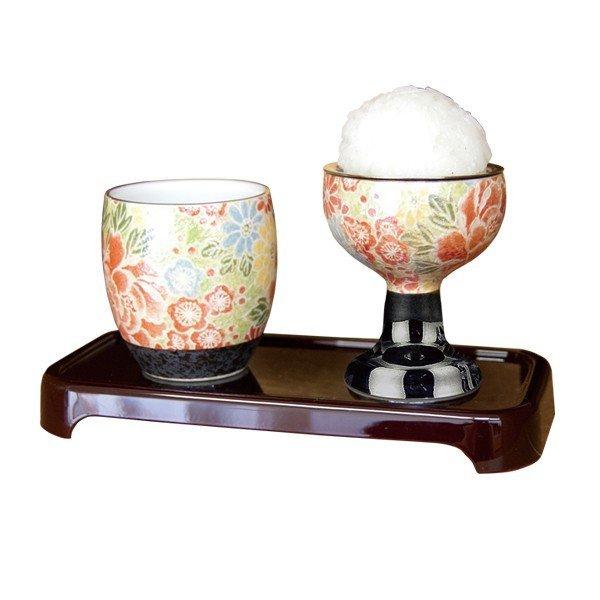 仏具 仏壇 有田焼 茶湯器 仏器 膳 磁器 花柄 日本製 有田焼茶湯器