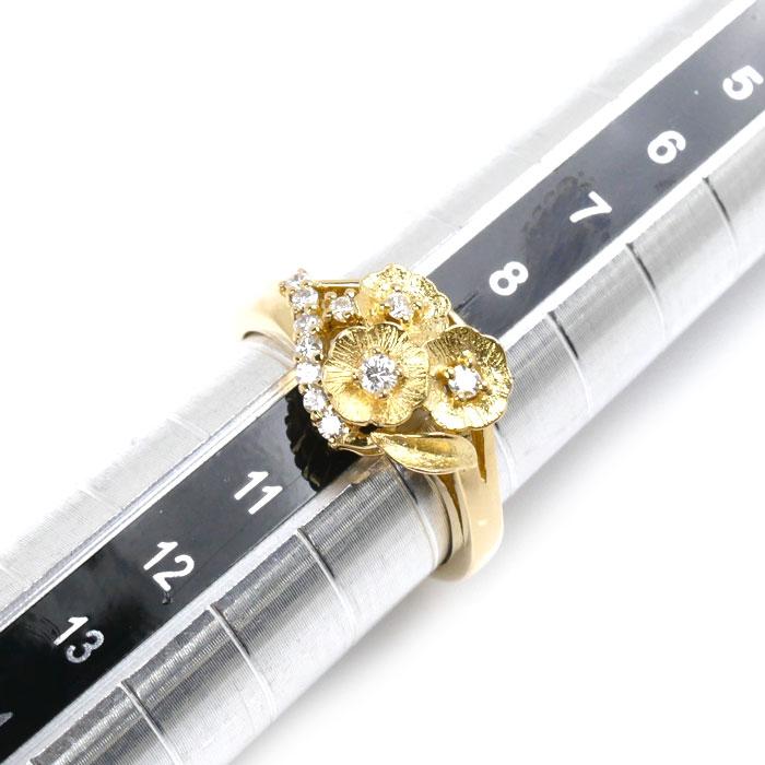セイコージュエリー K18YG イエローゴールド フラワー リング・指輪