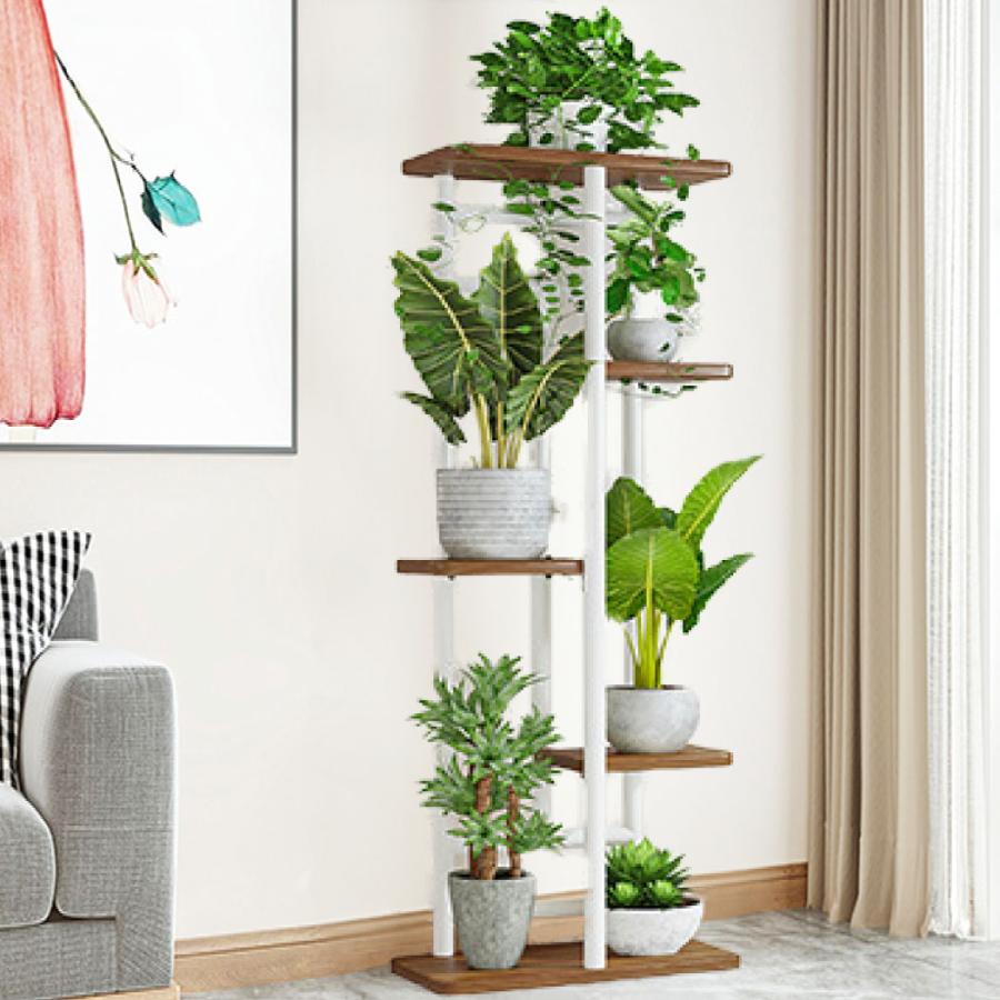 花台 フラワースタンド 鉄製 5段 幅36 奥行23.5 高さ94 ブラック