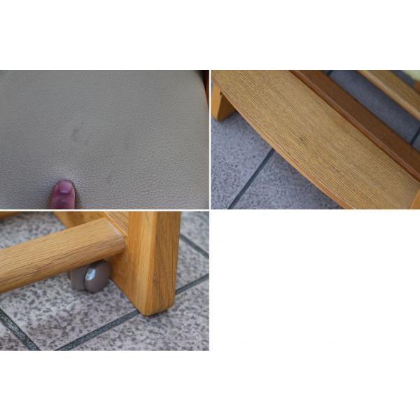 値下げ/飛騨産業 キツツキ オーク材 デスクチェア 高さ調整 学習椅子