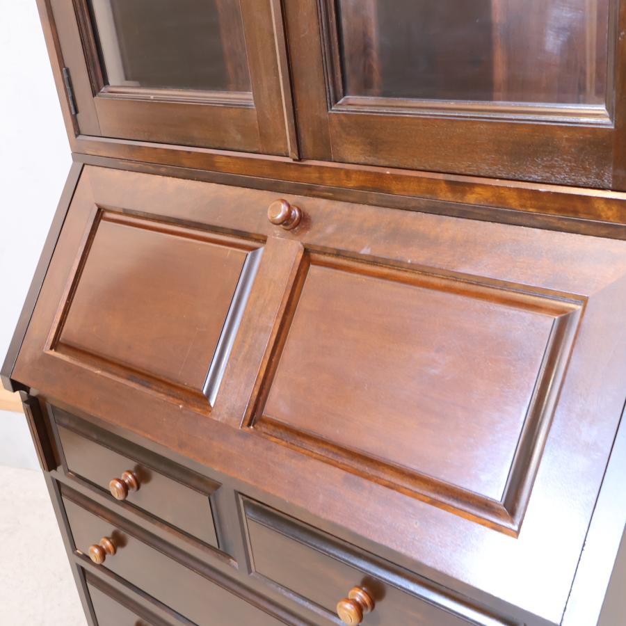 松本民芸家具 ミズメザクラ無垢材 重H型ボールフットビューロー