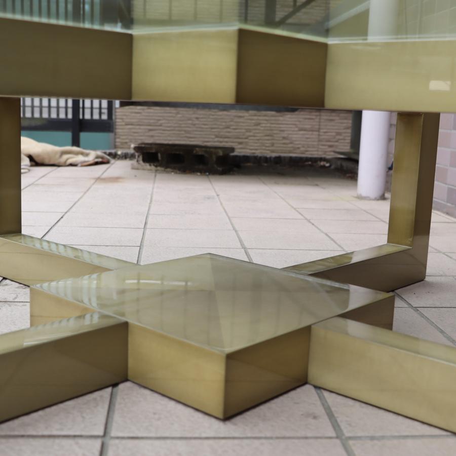 IDC OTSUKA 大塚家具 デコレ ガラス リビングテーブル スクエア