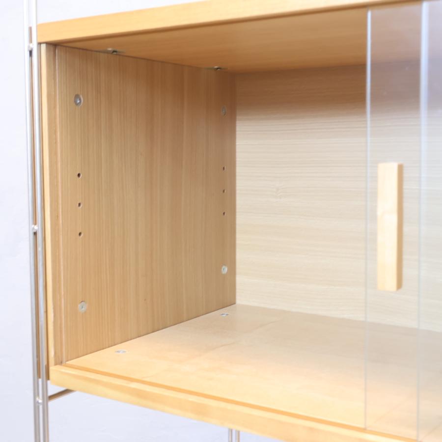 MUJI 無印良品 タモ材 ステンレス ユニットシェルフ ボックス・ガラス