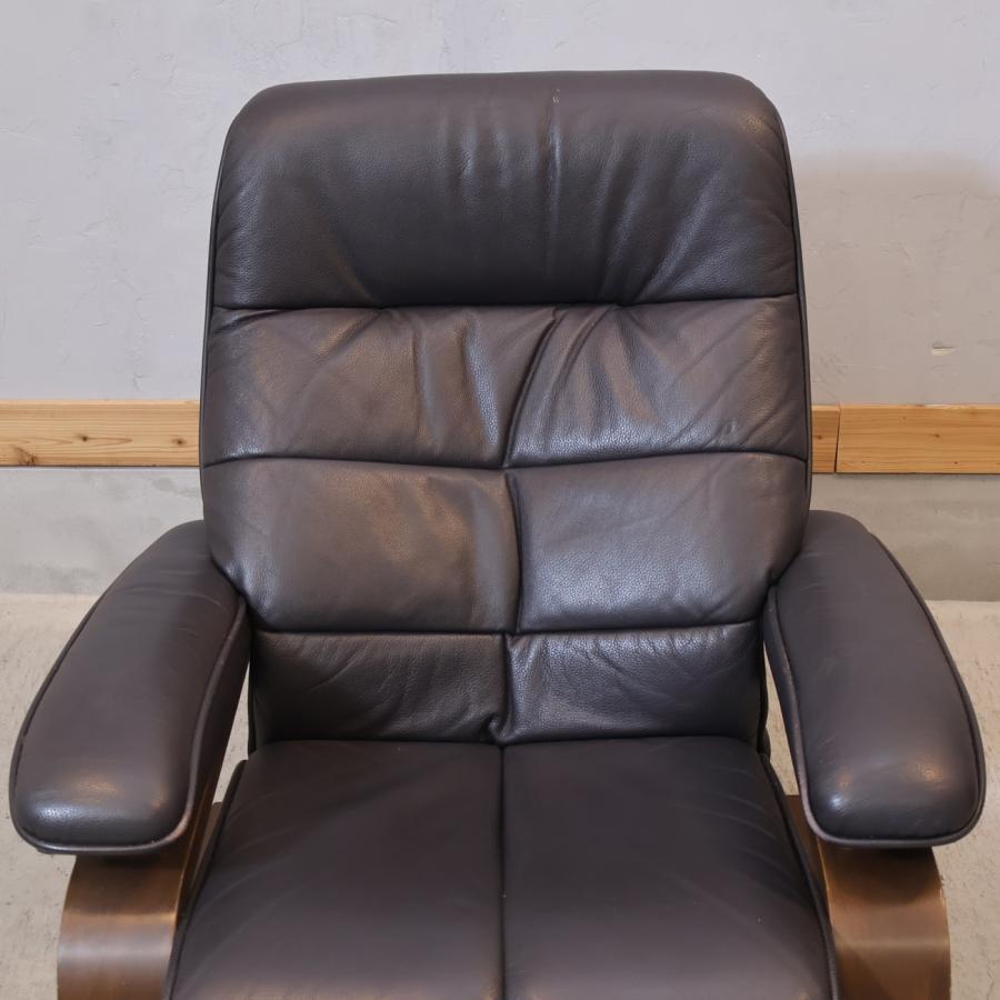 FUJI FURNITURE 冨士ファニチア 本革 リクライニングチェア 1人掛け