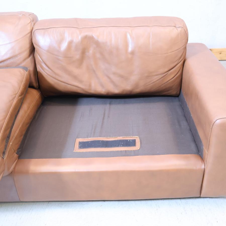 unico ウニコ TERRA テラ レザー フェザー 3人掛けソファー 総皮革