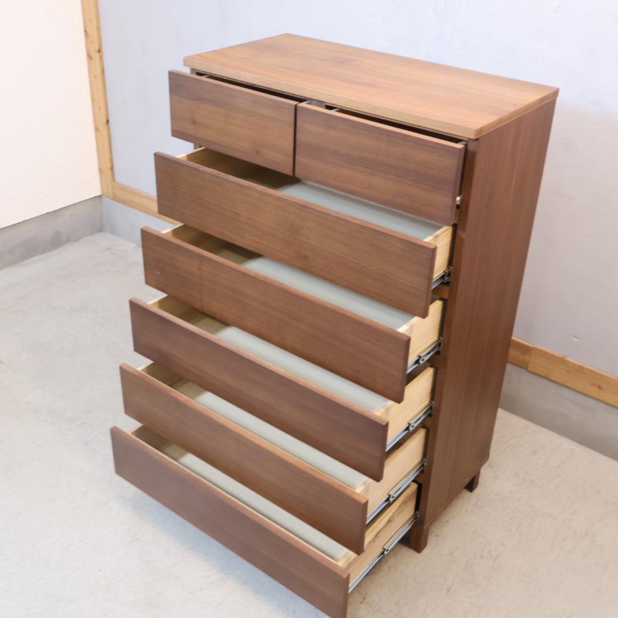 無印良品 MUJI ウォールナット材 6段チェスト 北欧スタイル 引き出し