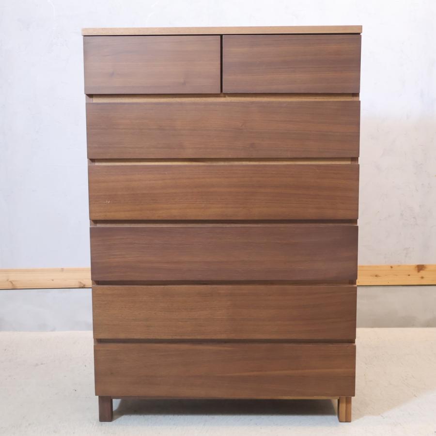 無印良品 MUJI ウォールナット材 6段チェスト 北欧スタイル 引き出し