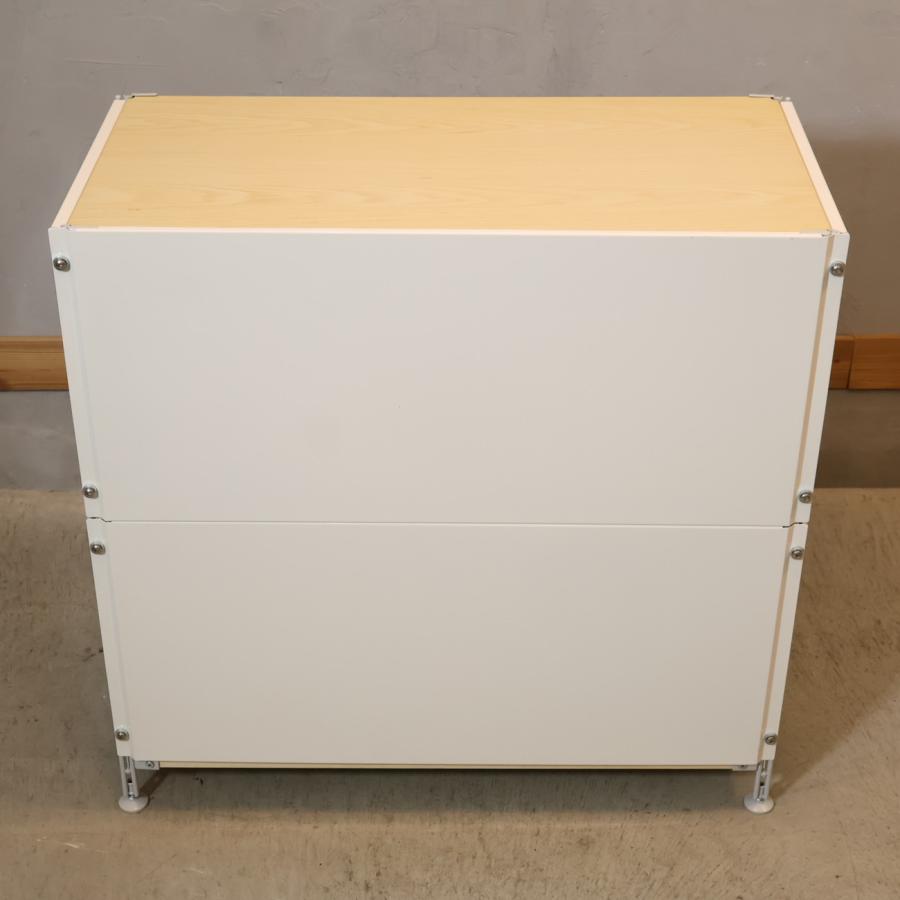 無印良品（MUJI） スチール メープル材 3段ユニットシェルフ パネル付