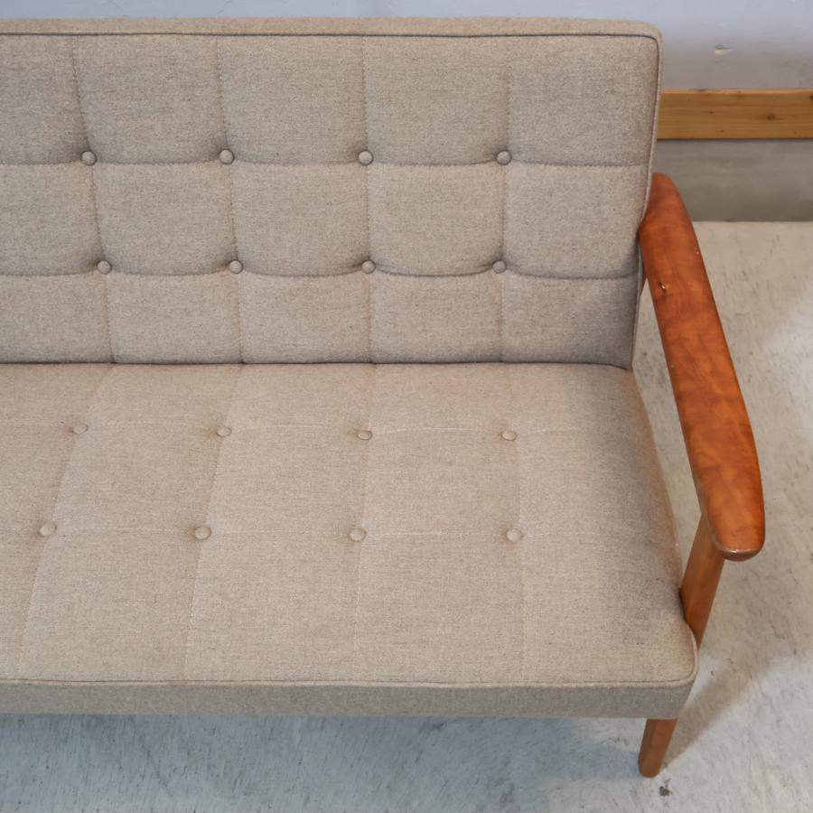 カリモク60 Karimoku60 フラノベージュ チェリー材 Kチェア 2シーター