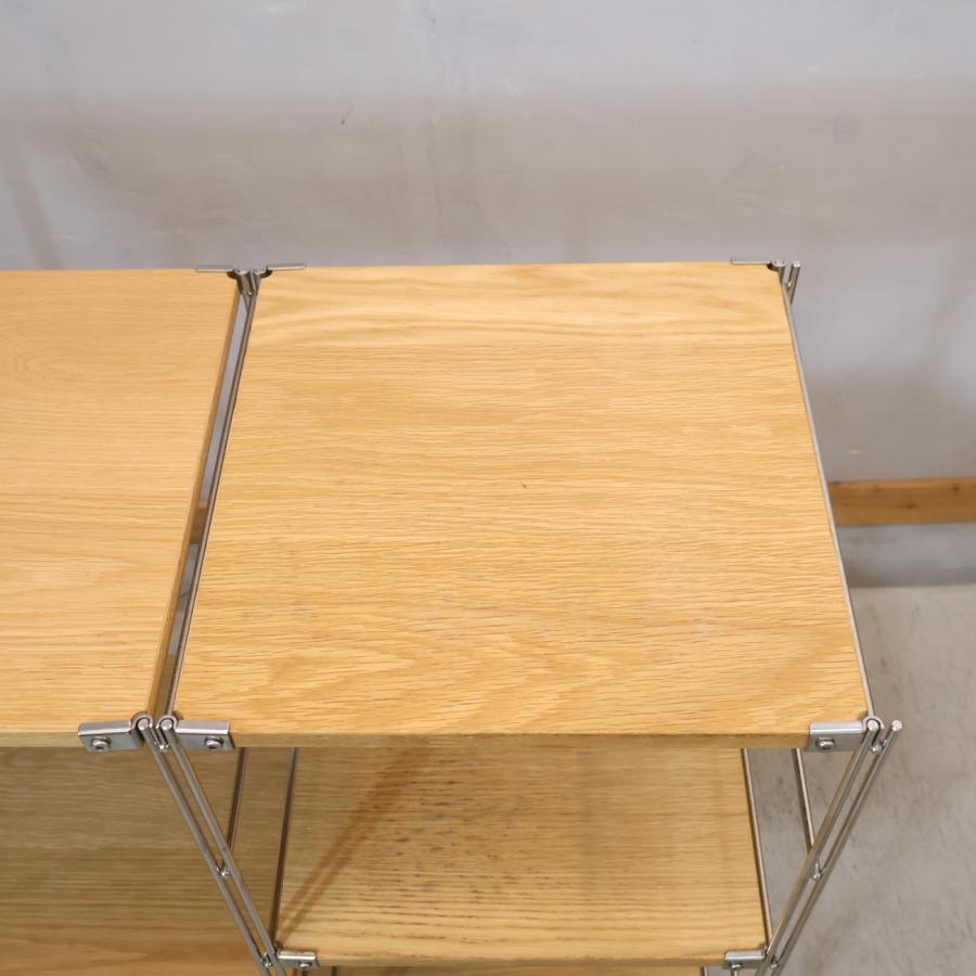 無印良品 MUJI オーク材 2連ステンレスユニットシェルフ シンプル