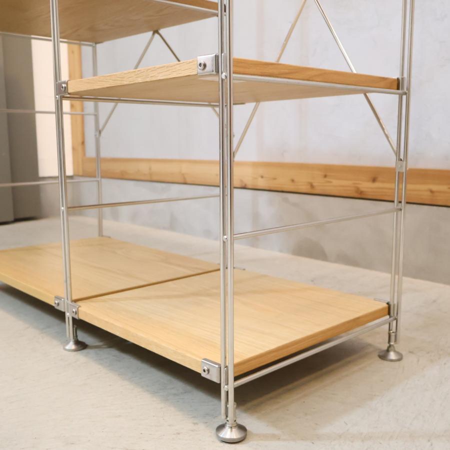 無印良品 MUJI オーク材 2連ステンレスユニットシェルフ シンプル