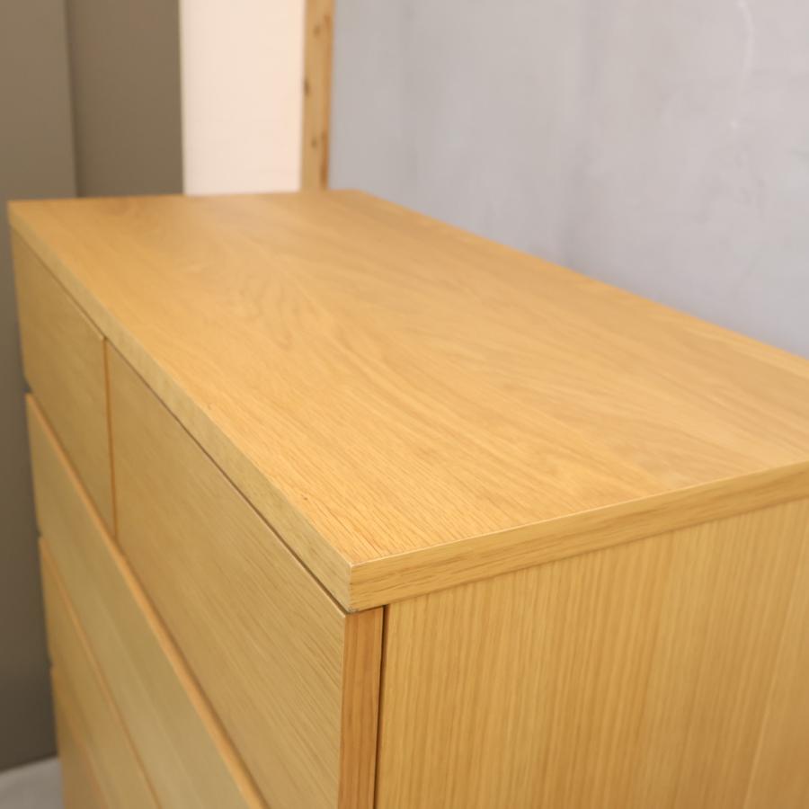 無印良品（MUJI） オーク材 木製 チェスト 6段 ワイド ナチュラル