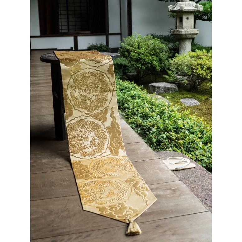 テーブルランナー 西陣 金襴正絹 散雲丸龍 岡本織物株式会社