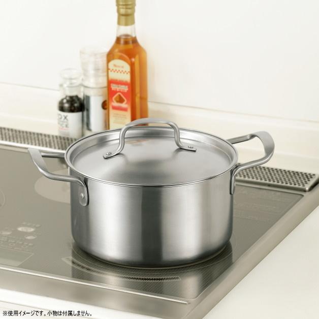 深型 オールステンレス製 片手鍋 18cm ＆ 両手鍋 20cm セット chefs