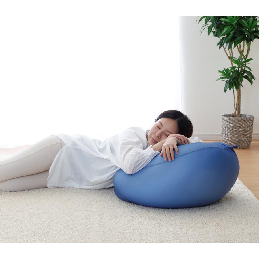 アテーナライフ 丸型ビーズクッション カバー付 ネイビー : コメリ