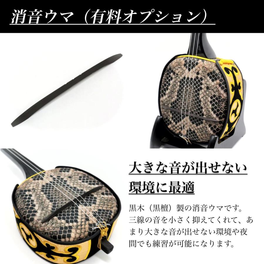 三線 沖縄三線 真壁型 スンチー塗り 人工皮 初心者用スタンダード