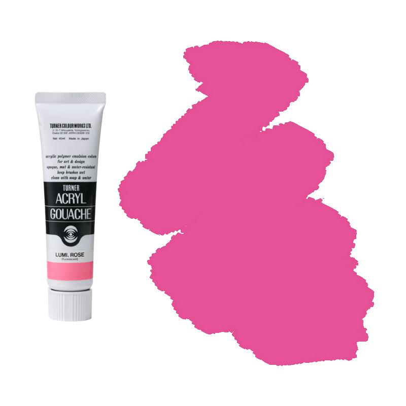 アクリルガッシュ ターナー ルミナス 40ml 209-B 蛍光ローズ : カワチ