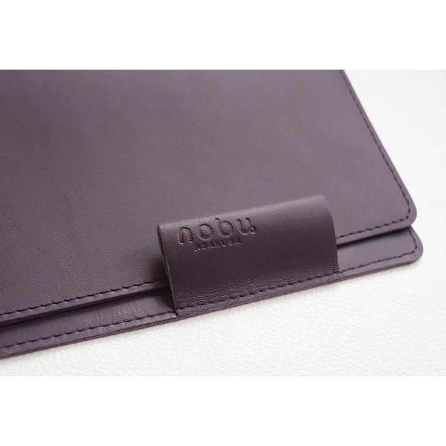 本革○牛革○B6○パープル○紫○レザーカバー○ノートカバー