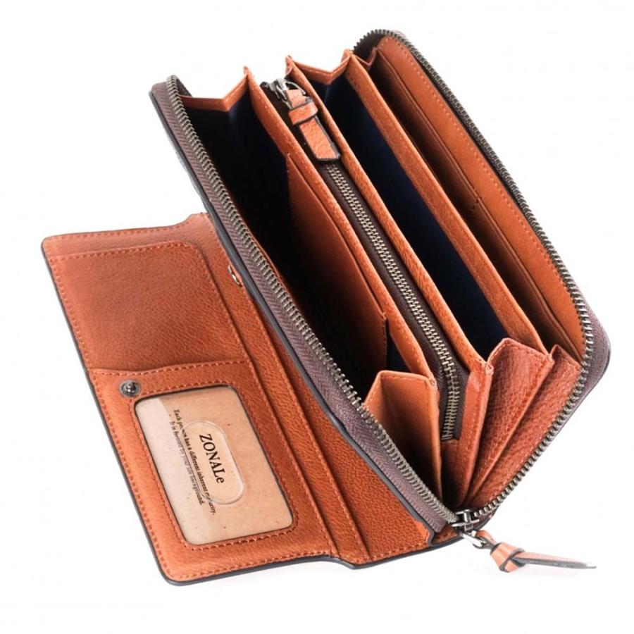 ZONALe（ゾナール） 長財布 ラウンドファスナー 財布 本革 革 レザー