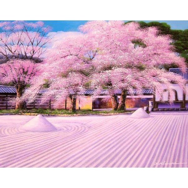 絵画、油絵、桜、桜の絵 、京都 高台寺の桜、 F20 606x727mm 木村