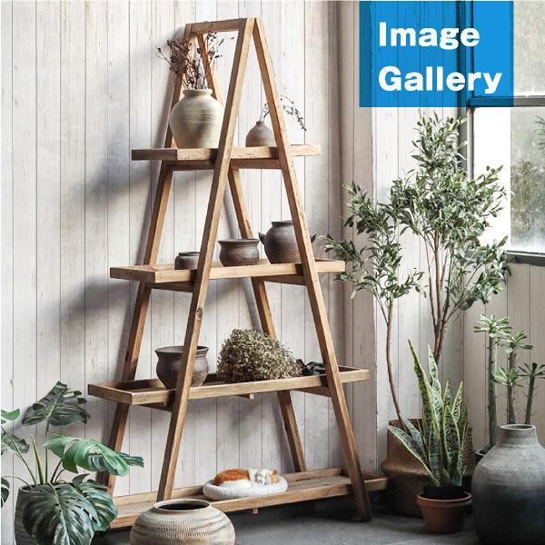 棚 シェルフ ラック 木製 ディスプレイラック 三角 4段 オープンラック