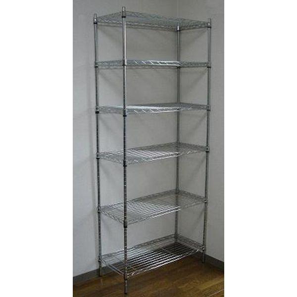 スチールラック キャスター付き シェルフ 6段 幅75cm 奥行35cm 高さ