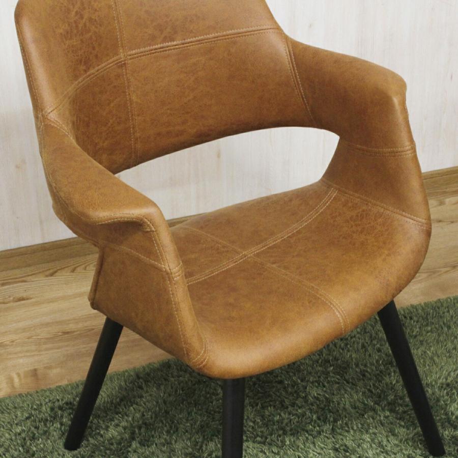 ダイニングチェア チェア ファブリックレザー ダークブラウン ライト