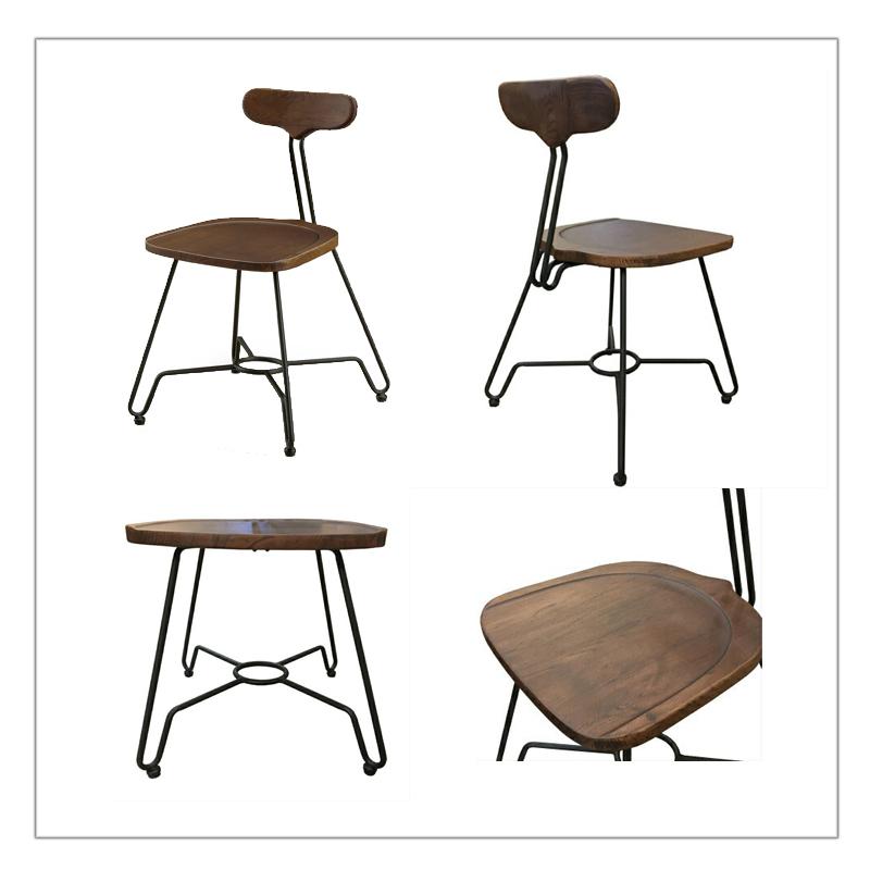 ダイニングチェア 木製 無垢 インダストリアル デザイナーズ アイアン