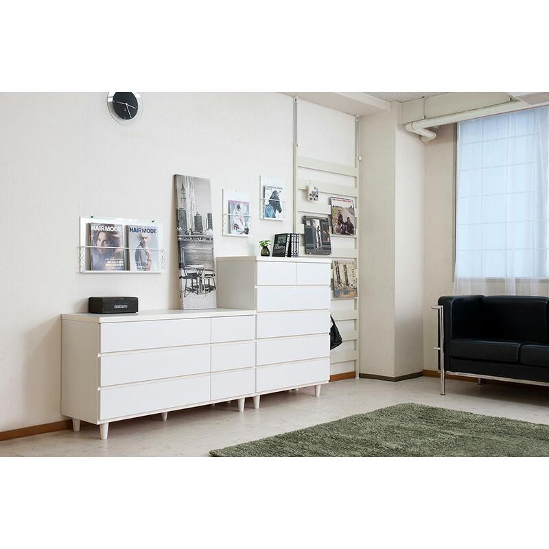 チェスト 洋服タンス 脚付き ホワイト 北欧 木製 約幅120cm