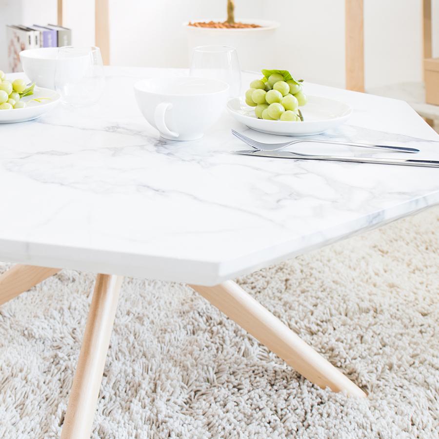 センターテーブル ローテーブル リビングテーブル 大理石柄 マーブル