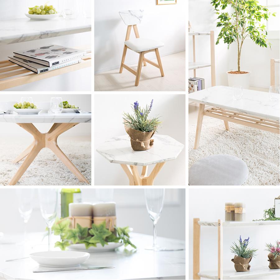 センターテーブル ローテーブル リビングテーブル 大理石柄 マーブル