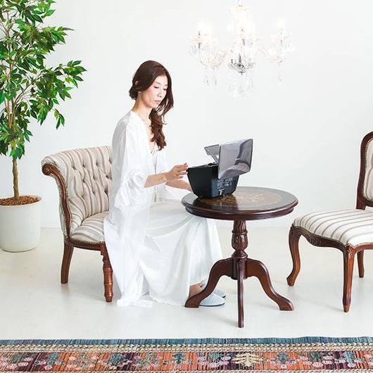 テーブル 幅60cm アンティーク調 丸 ヨーロピアン ラウンドテーブル