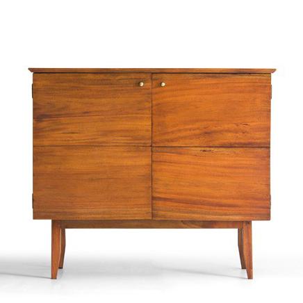 キャビネット スマホ充電台 黄金比 天然木 完成品(脚のみ取付) 無垢材