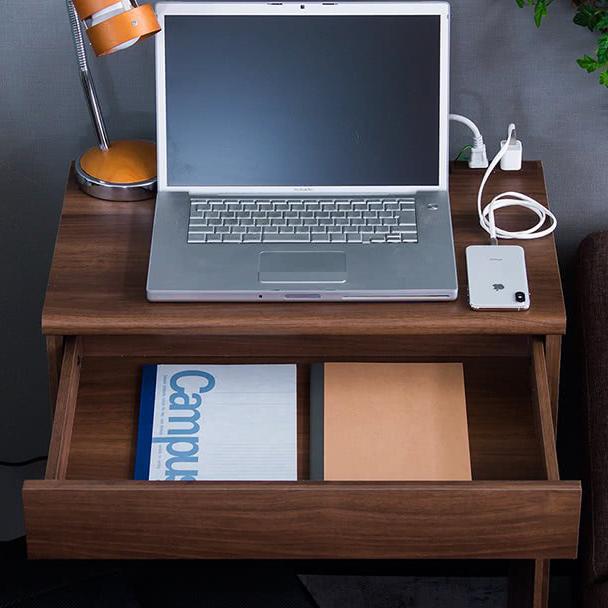 デスク 2台セット 幅60cm コンパクト 引出 コンセント付 ミニ 北欧