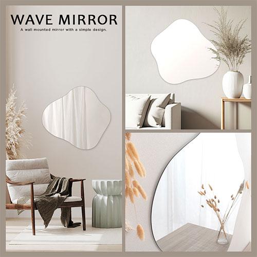 ぼん家具 鏡 壁掛け ウォールミラー ノンフレーム 姿見 飛散防止