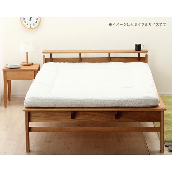 オーク無垢材を使用した 木製すのこベッド ダブルサイズ フレームのみ