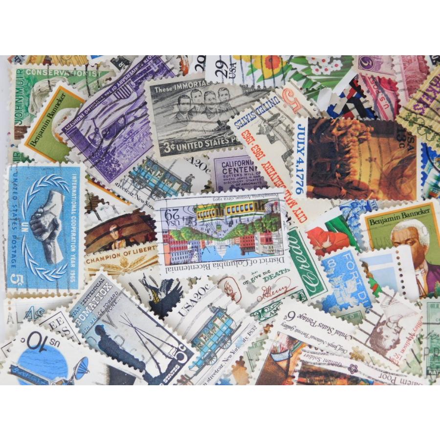 海外切手 アメリカ 100枚 使用済切手 外国切手 コラージュ 紙もの