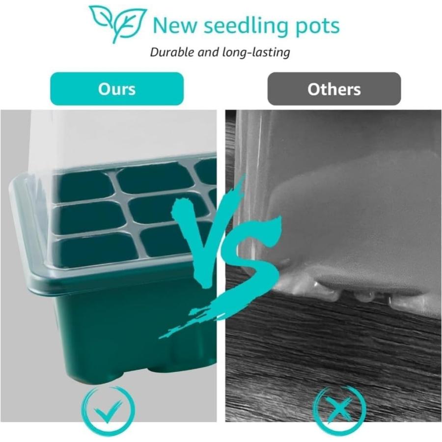 育苗ポット ライト付き 5個セット 12穴 育苗ボックス 育苗トレー 育苗