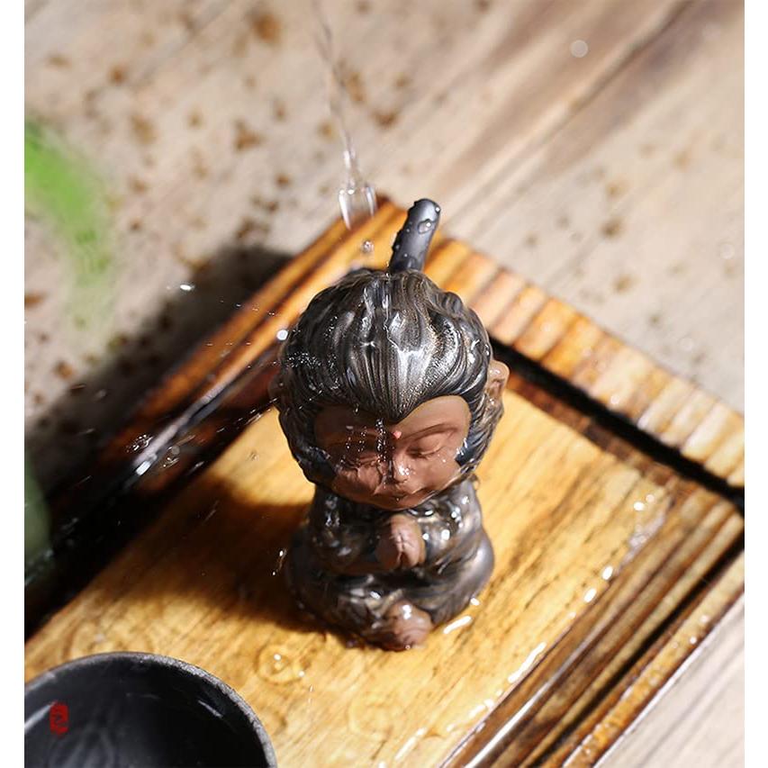 サル 陶器製 置物 悟空置物猿像中国風水風水装飾セラミック芸術茶