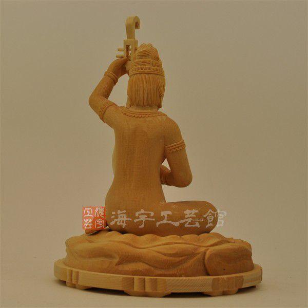 ☆裸弁才天（弁財天） 桧 坐3.5寸 総高20cm : 海宇工芸館 Yahoo!店